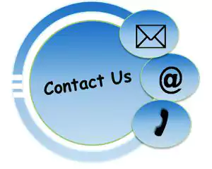 contact us circle with phone and email symbol